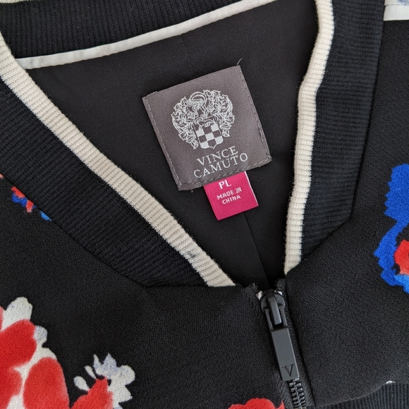 VINCE CAMUTO (Petite) Floral Bomber Jacket, LARGE - Picture 7 of 9